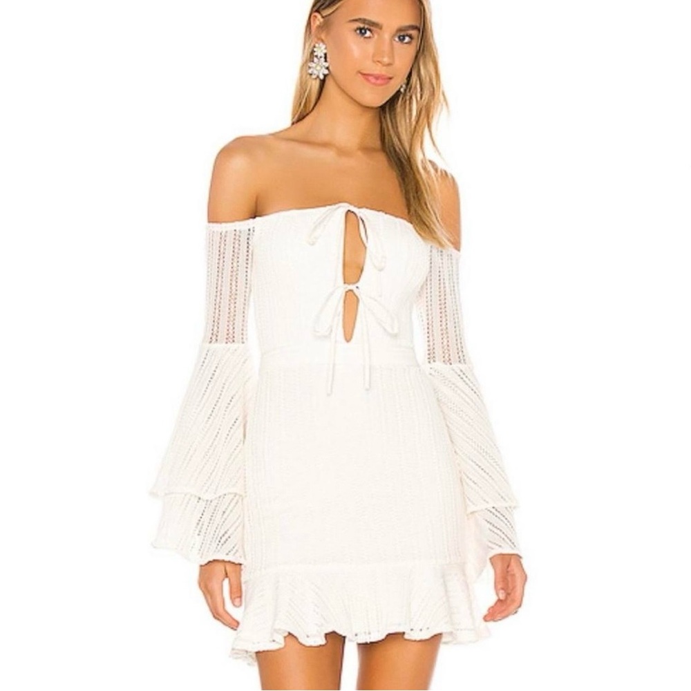 Michael Costello x Revolve Orchid Mini White Dress